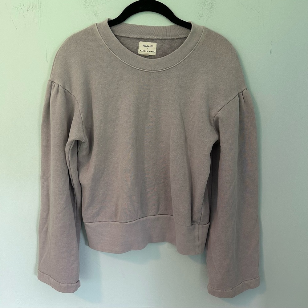 Madewell X Karen Walker Purple Garment-Dyed Long Sleeve Sweatshirt Size XS